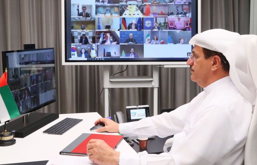 وزير الاقتصاد الاماراتي خلال اجتماع دول العشرين