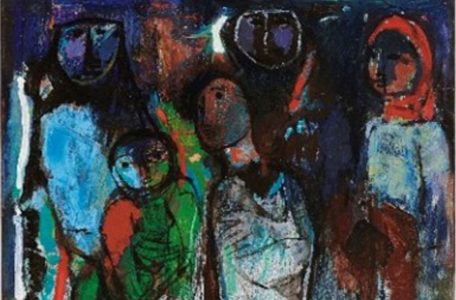 لوحة مجموعة العائلة للفنان فائق حسن