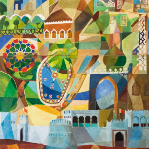 من لوحات معرض ملامح متغيرة في حي جميل